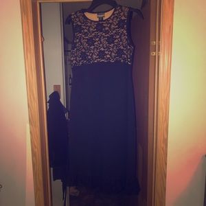 Black dress with ruffles on the bottom